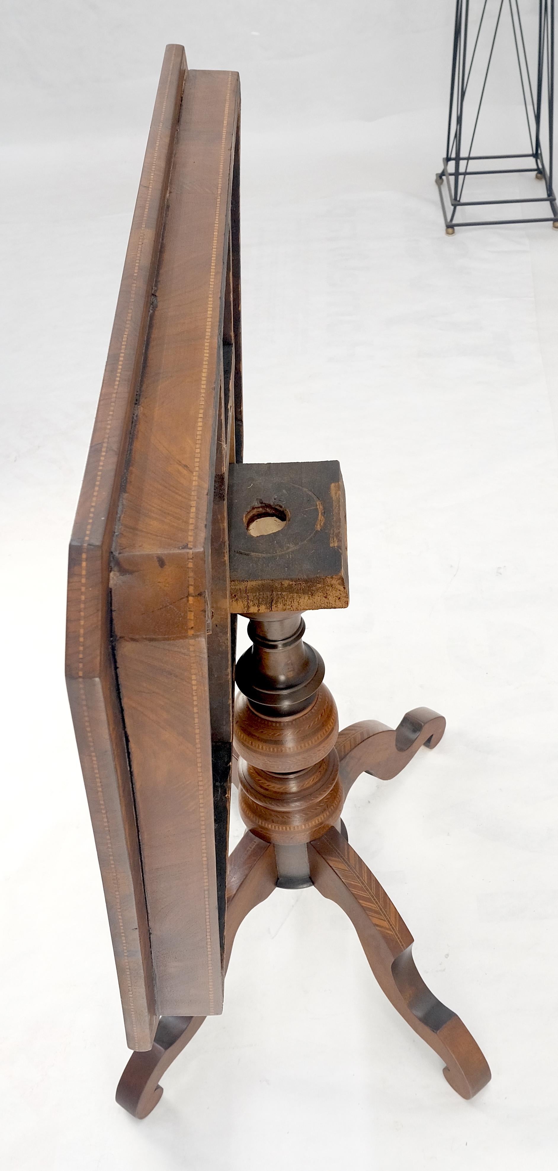 EstablishedLines Dutch 19th Century Marquetry Inlay Top Breakfast Center Occasional Lamp Table