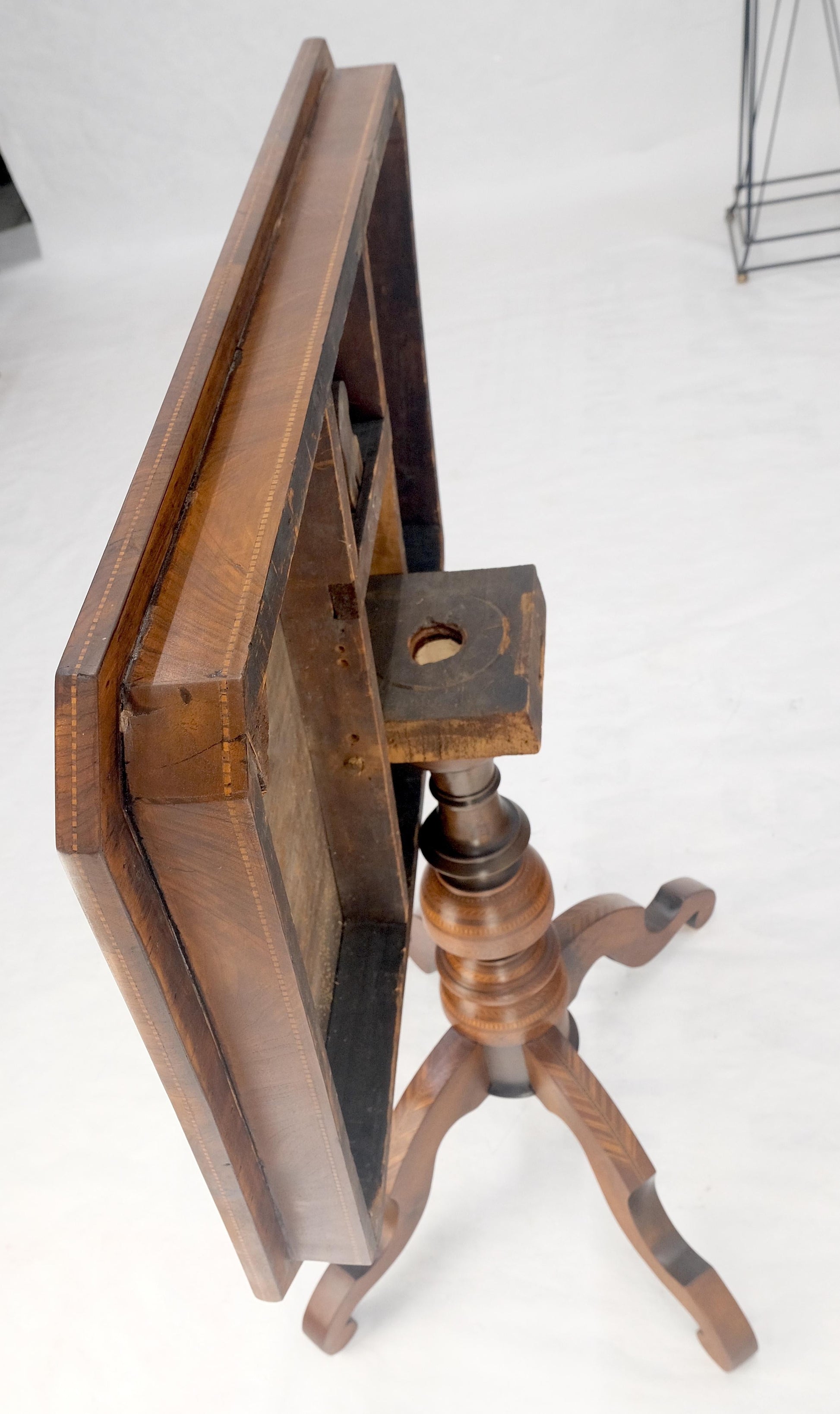 EstablishedLines Dutch 19th Century Marquetry Inlay Top Breakfast Center Occasional Lamp Table