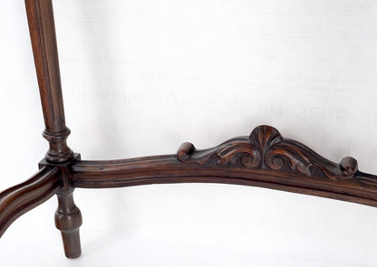Petit Heavily Carved Walnut Cherubs Rope Edge Two Piece Console Table Shelf MINT