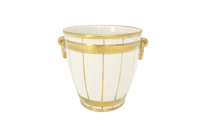 Gilt Wrought Iron "Twisted Rope" Base w/ Tassels Jardiniere Planter Pot MINT!