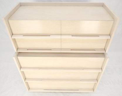 EstablishedLines Sculptural Legs & Drawer Pulls White Wash Bone Tone 5 Drawers Mahogany Dresser