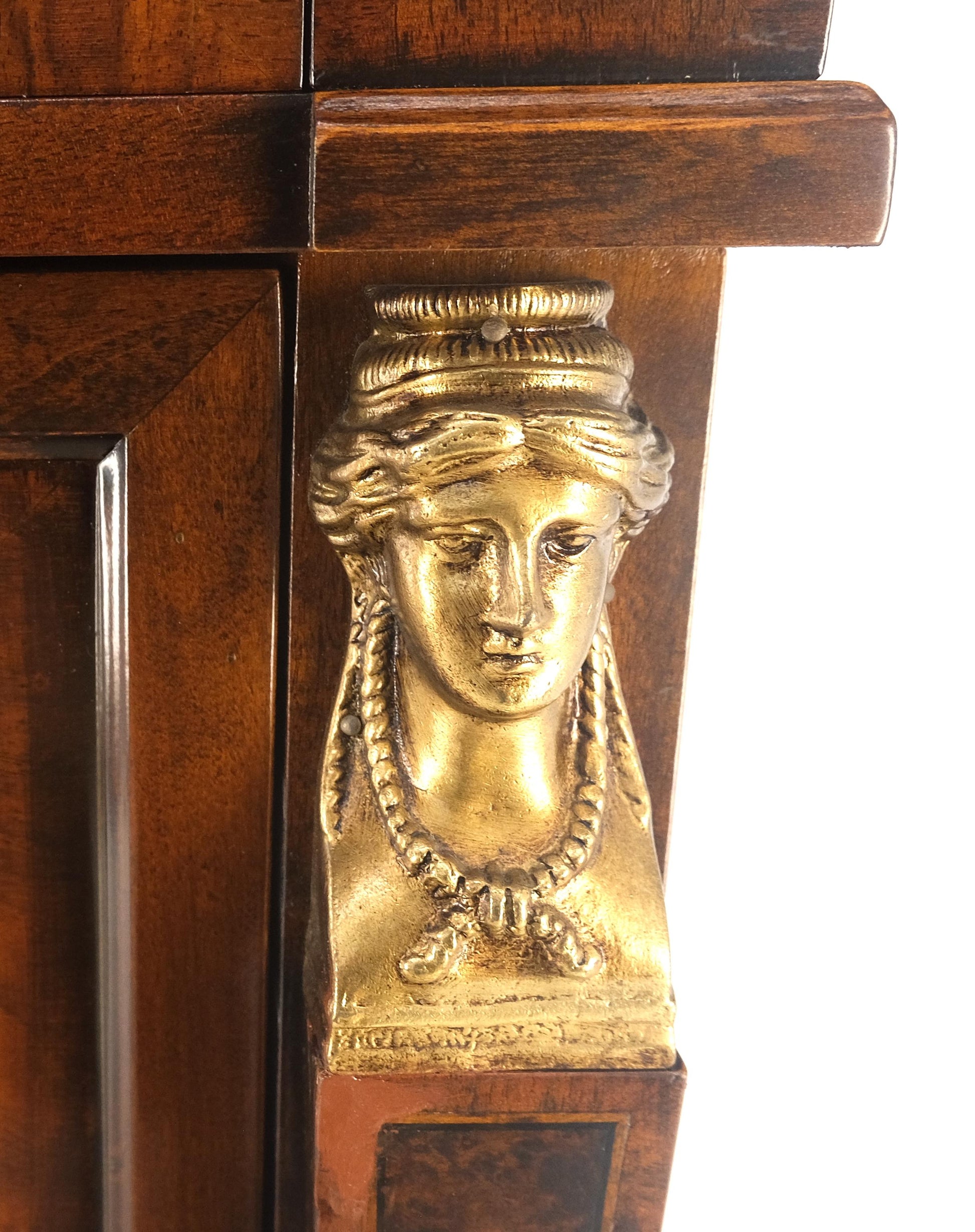 EstablishedLines Bronze Mounts & Pulls Burl Wood Inlay Neoclassical 4 Drawers 48" Dresser MINT!