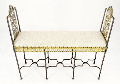Antique Solid Brass & Steel Fine Gothic Style Compact Decorative Window Bench
