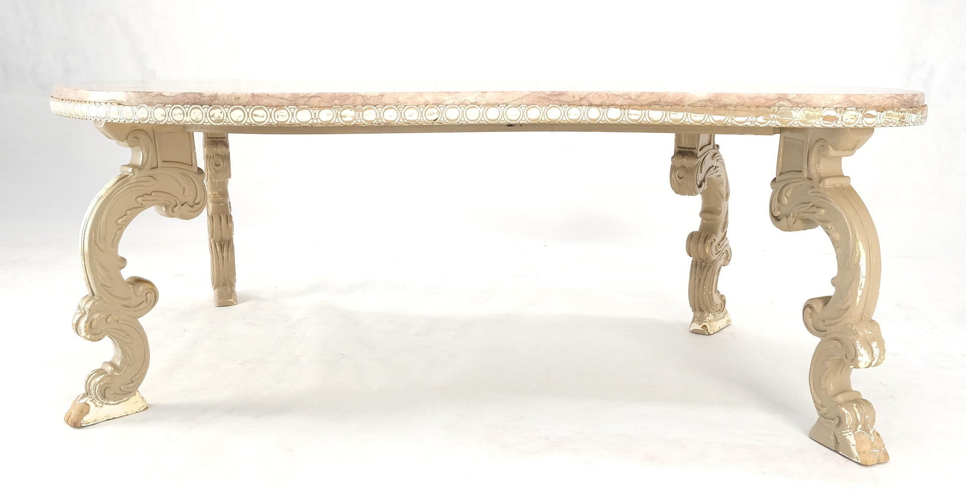 Kidney Organic Shape Rouge Marble Top Coffee Center Table