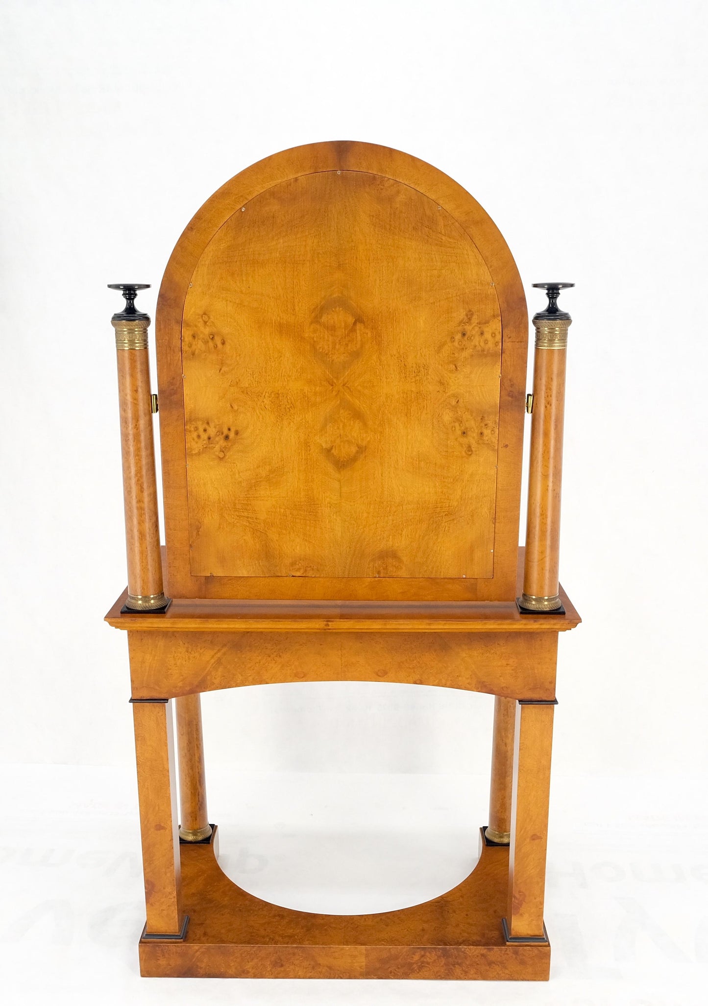 Burl Wood Biedermeier Dressing Table Mirror Matching Chair Cane Seat Mint!