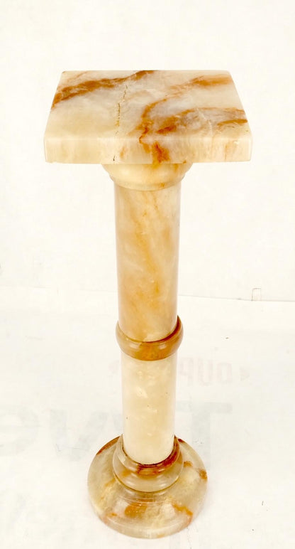 EstablishedLines Vintage Round Turned Onyx Pedestal Stand