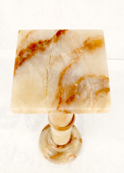 EstablishedLines Vintage Round Turned Onyx Pedestal Stand