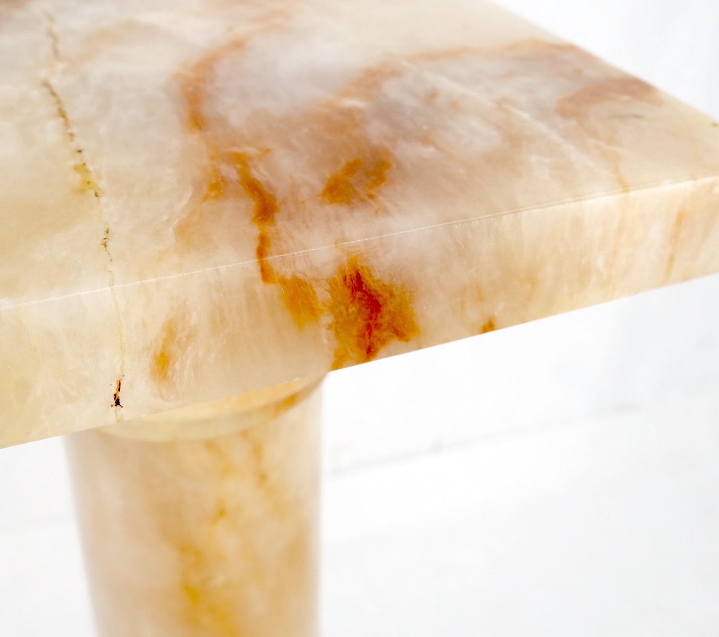 EstablishedLines Vintage Round Turned Onyx Pedestal Stand