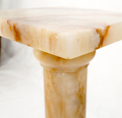 EstablishedLines Vintage Round Turned Onyx Pedestal Stand
