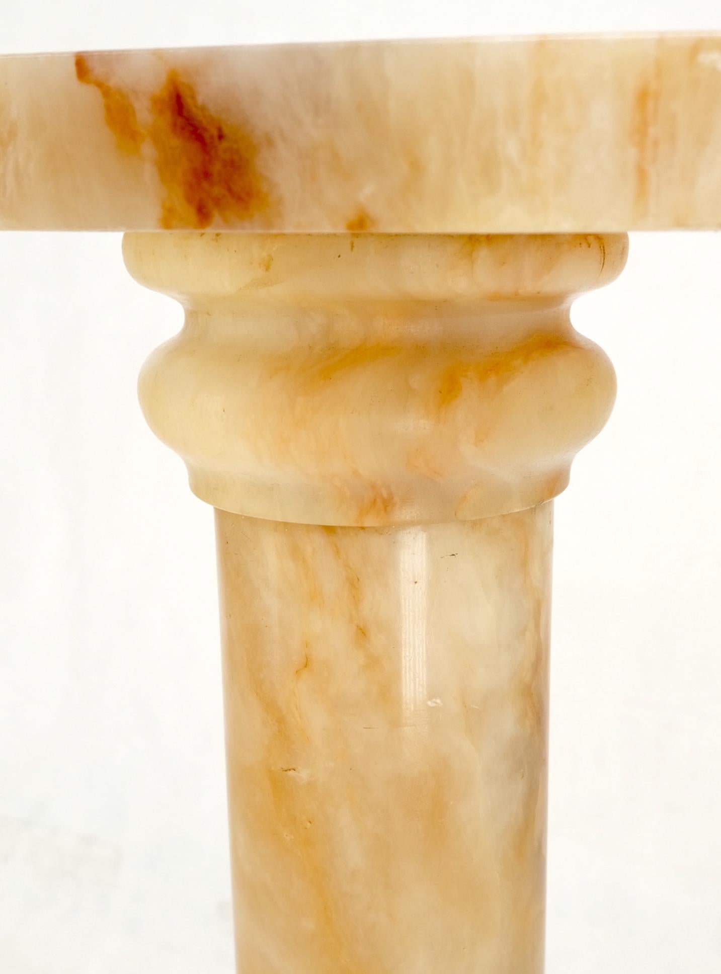 EstablishedLines Vintage Round Turned Onyx Pedestal Stand