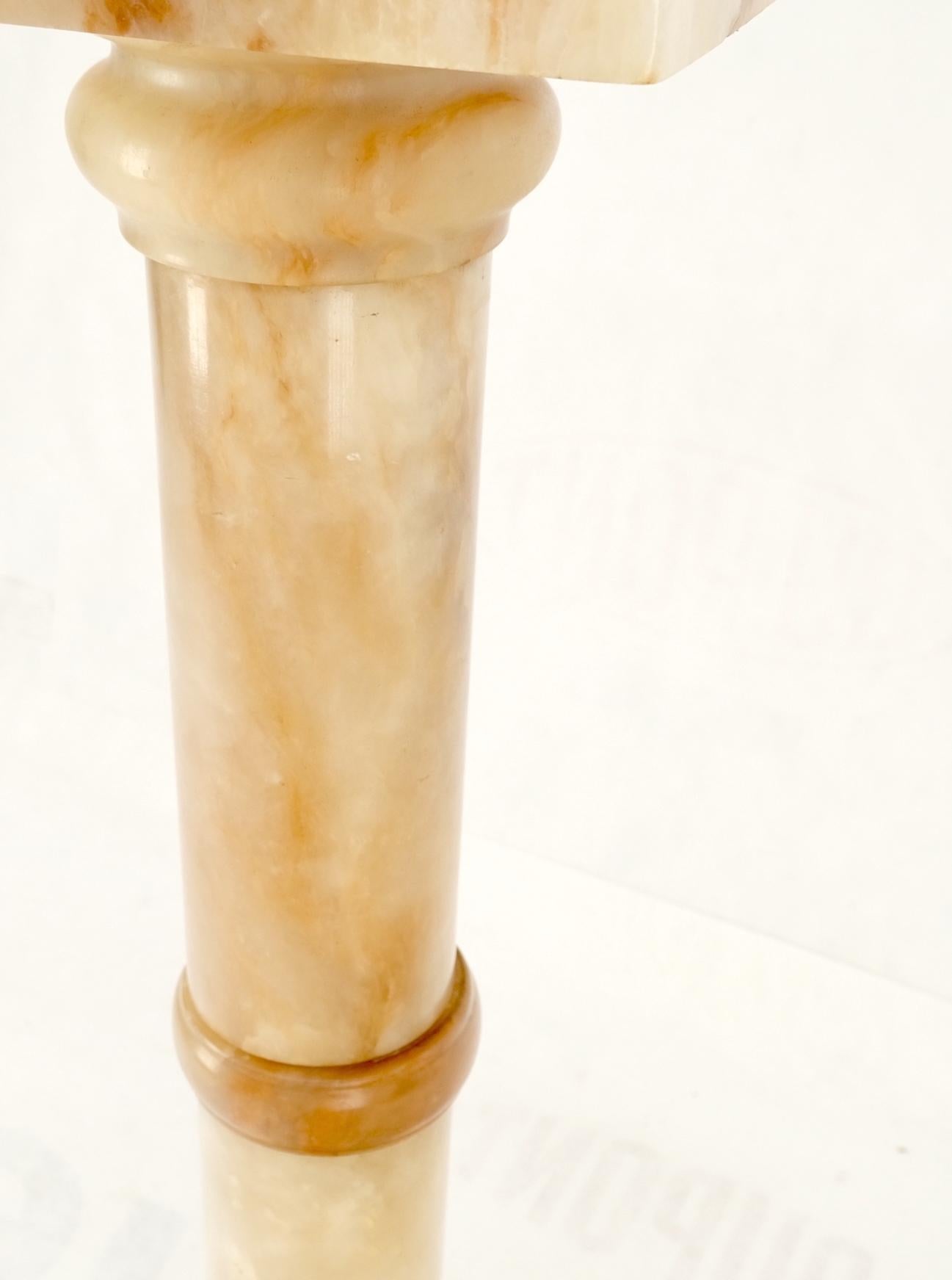 EstablishedLines Vintage Round Turned Onyx Pedestal Stand