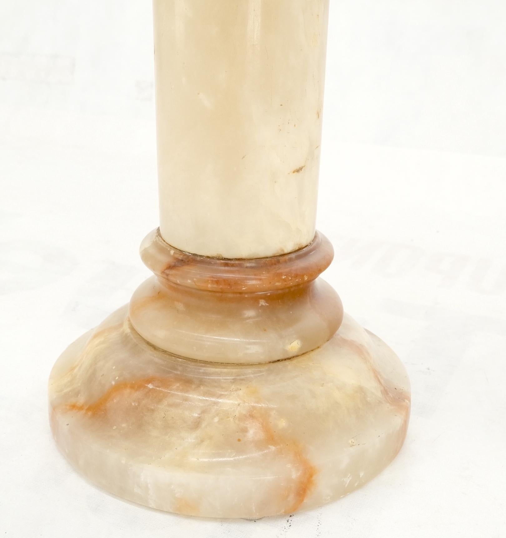 EstablishedLines Vintage Round Turned Onyx Pedestal Stand