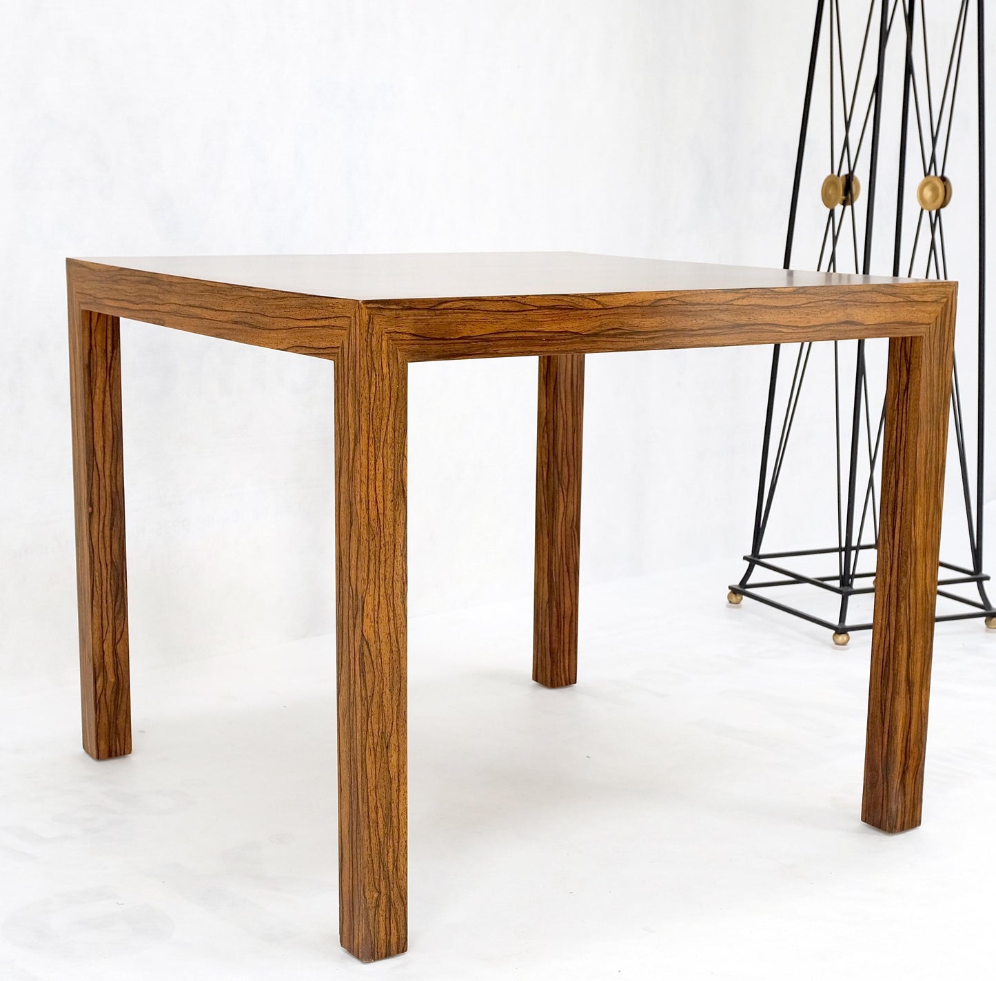 Dunbar Zebra Wood Square Side Lamp Occasional Coffee Table Stand Mint!