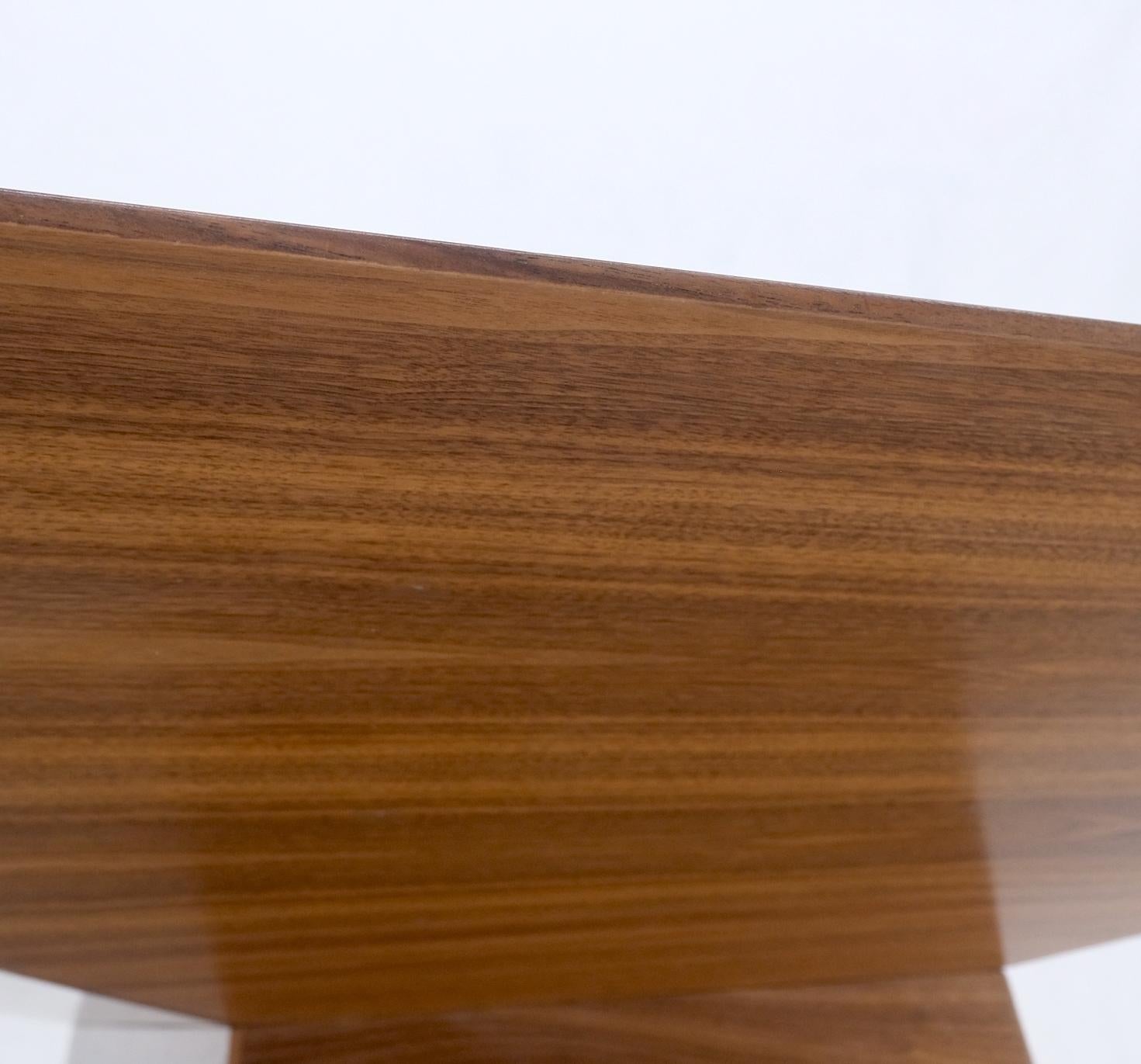 EstablishedLines Large Modern Studio Square Walnut Pyramid Shape Base Dining Conference Table