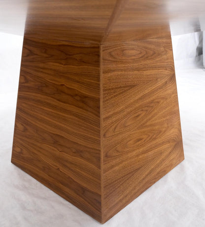 EstablishedLines Large Modern Studio Square Walnut Pyramid Shape Base Dining Conference Table