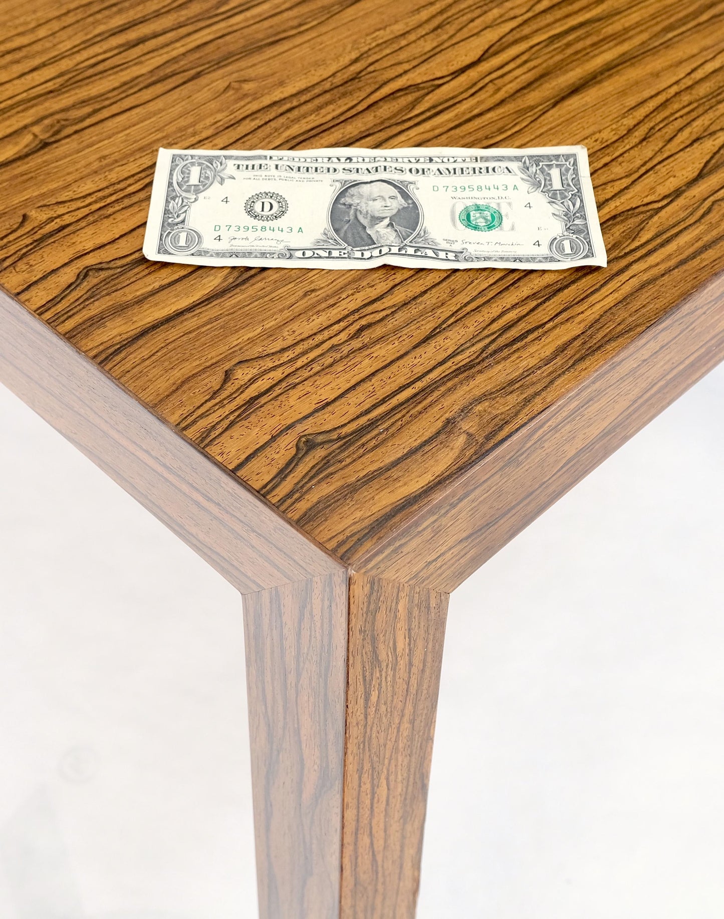 Dunbar Zebra Wood Square Side Lamp Occasional Coffee Table Stand Mint!