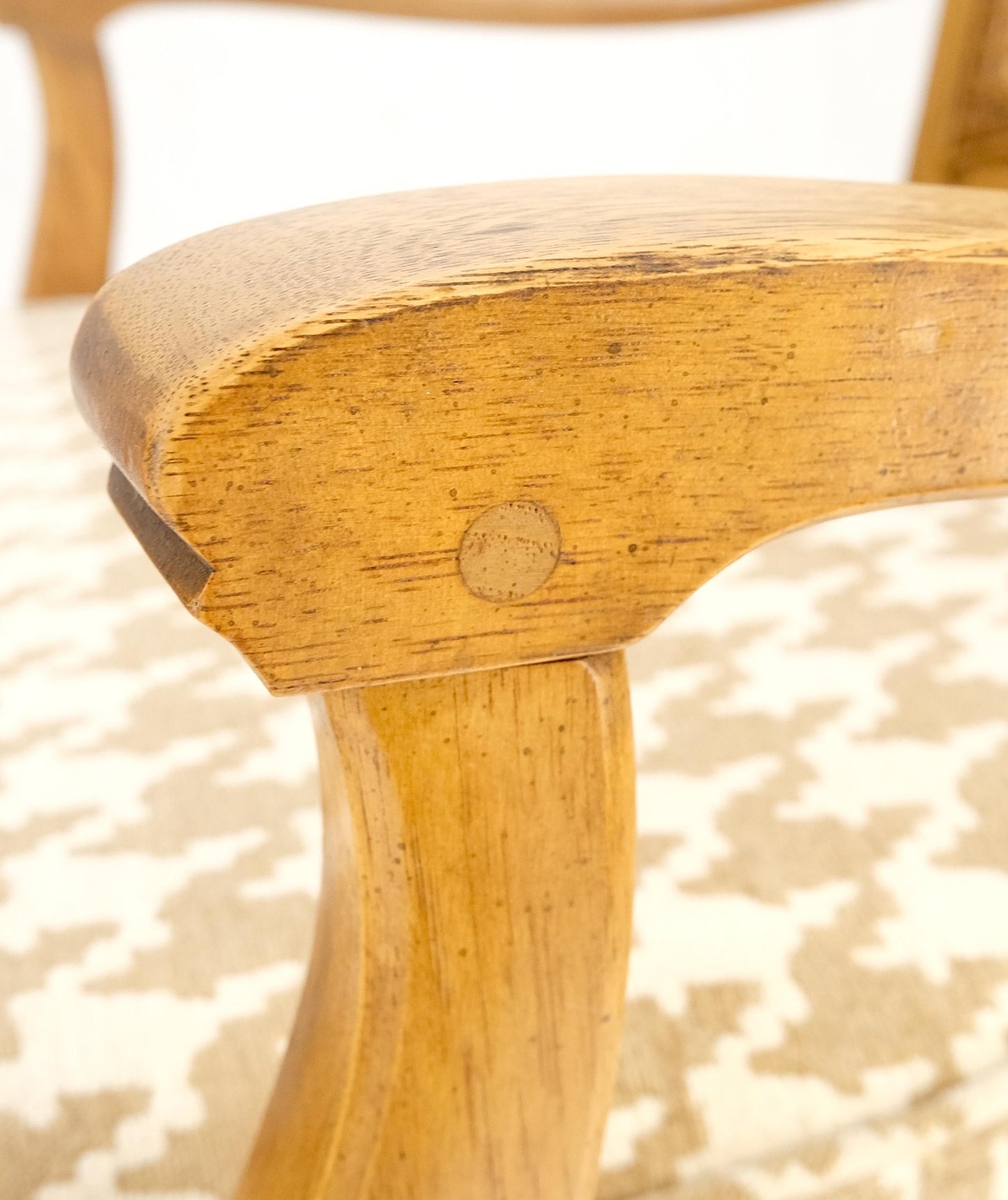 EstablishedLines Set 6 Country French Ladder Cane Back Pegged Frames New Upholstery Dining Chairs