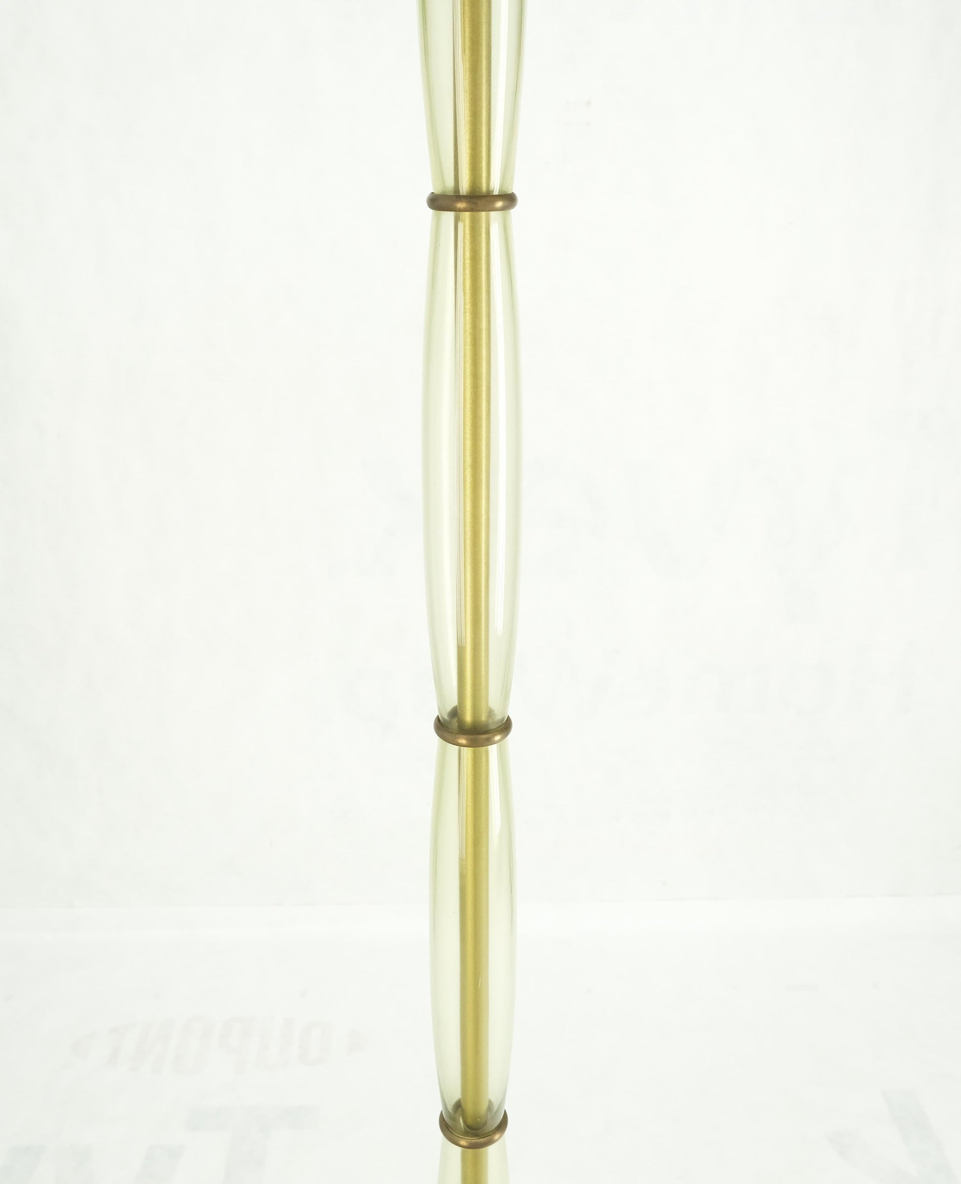 EstablishedLines Blown Murano Glass & Brass c1950s Base Mid Century Modern Floor Lamp MINT