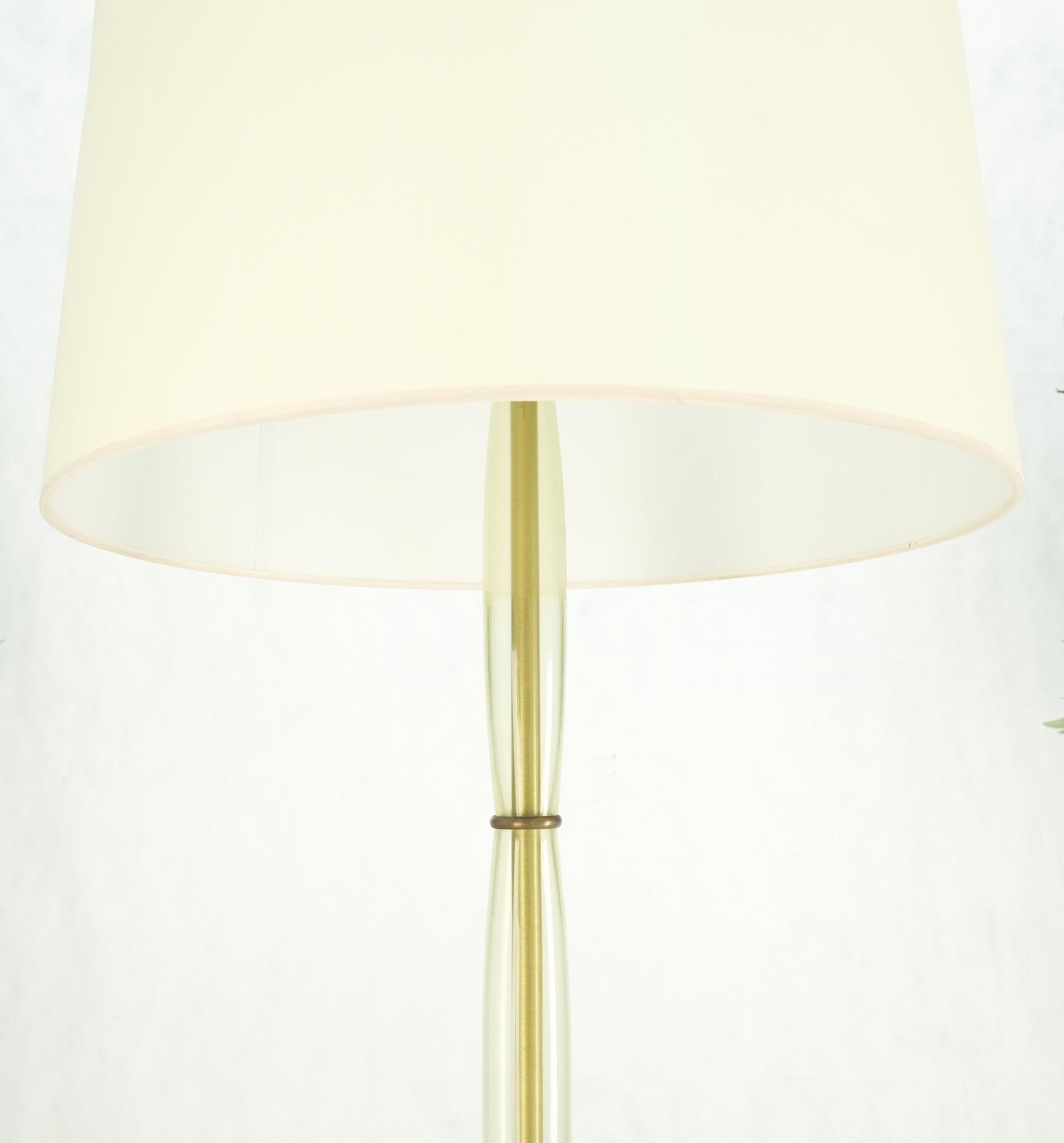 EstablishedLines Blown Murano Glass & Brass c1950s Base Mid Century Modern Floor Lamp MINT
