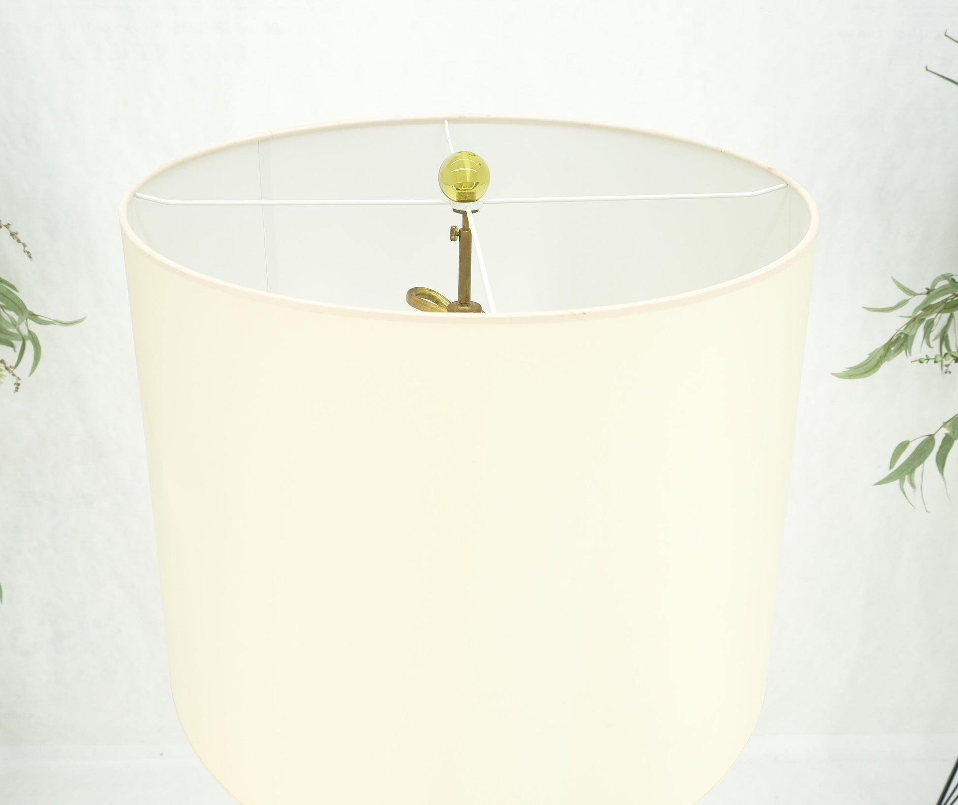EstablishedLines Blown Murano Glass & Brass c1950s Base Mid Century Modern Floor Lamp MINT