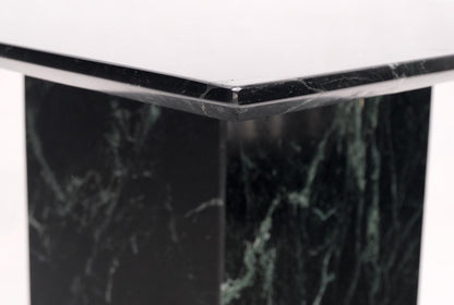 EstablishedLines Square Black Marble Single Pedestal Side End Table Night Stand Pedestal
