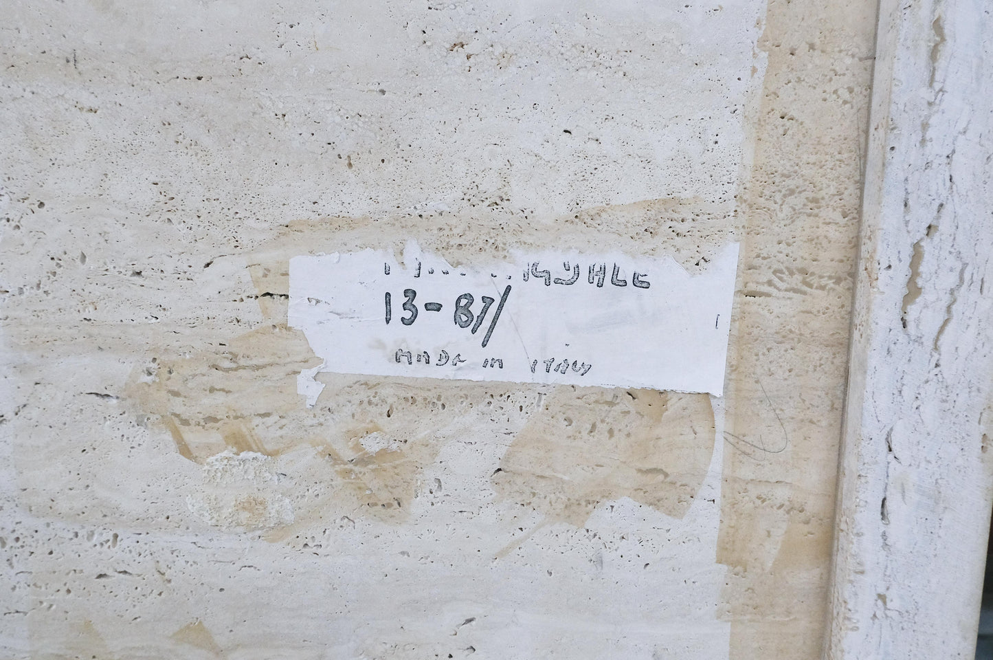 EstablishedLines Cut Corners 40" Square Single Pedestal Base Italian  Travertine Coffee Table