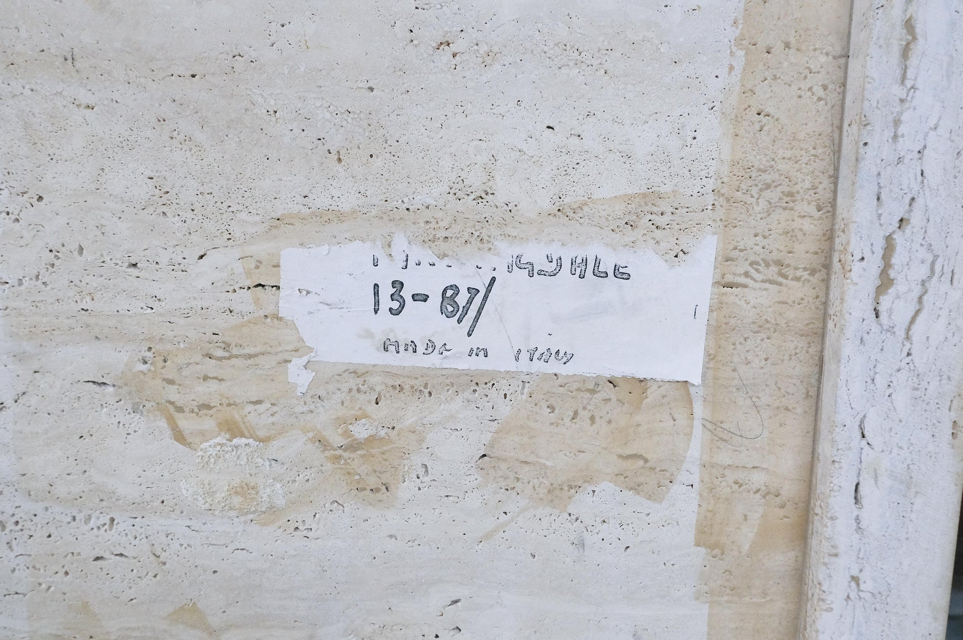 EstablishedLines Cut Corners 40" Square Single Pedestal Base Italian  Travertine Coffee Table