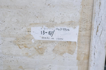 EstablishedLines Cut Corners 40" Square Single Pedestal Base Italian  Travertine Coffee Table