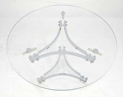 EstablishedLines Glass Lucite Chrome Round Center Side Occasional 1970s Two Tier Table MINT!