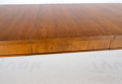 EstablishedLines American Mid-Century Oval Satinwood DiningTable 3 Leaves Fluted Tapered Leg Mint