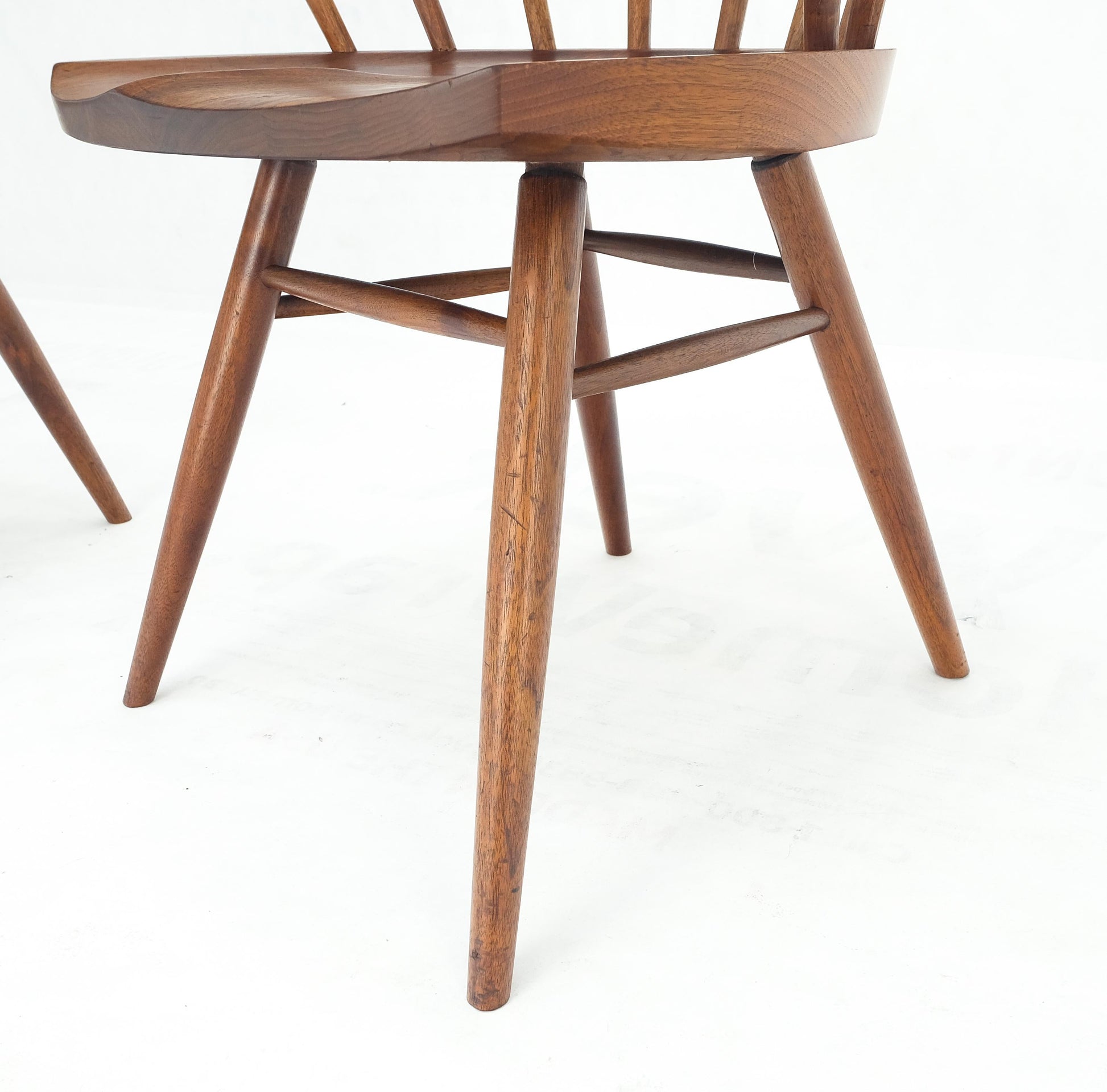 EstablishedLines Pair of George Nakashima Captain's Dining Chairs in Walnut