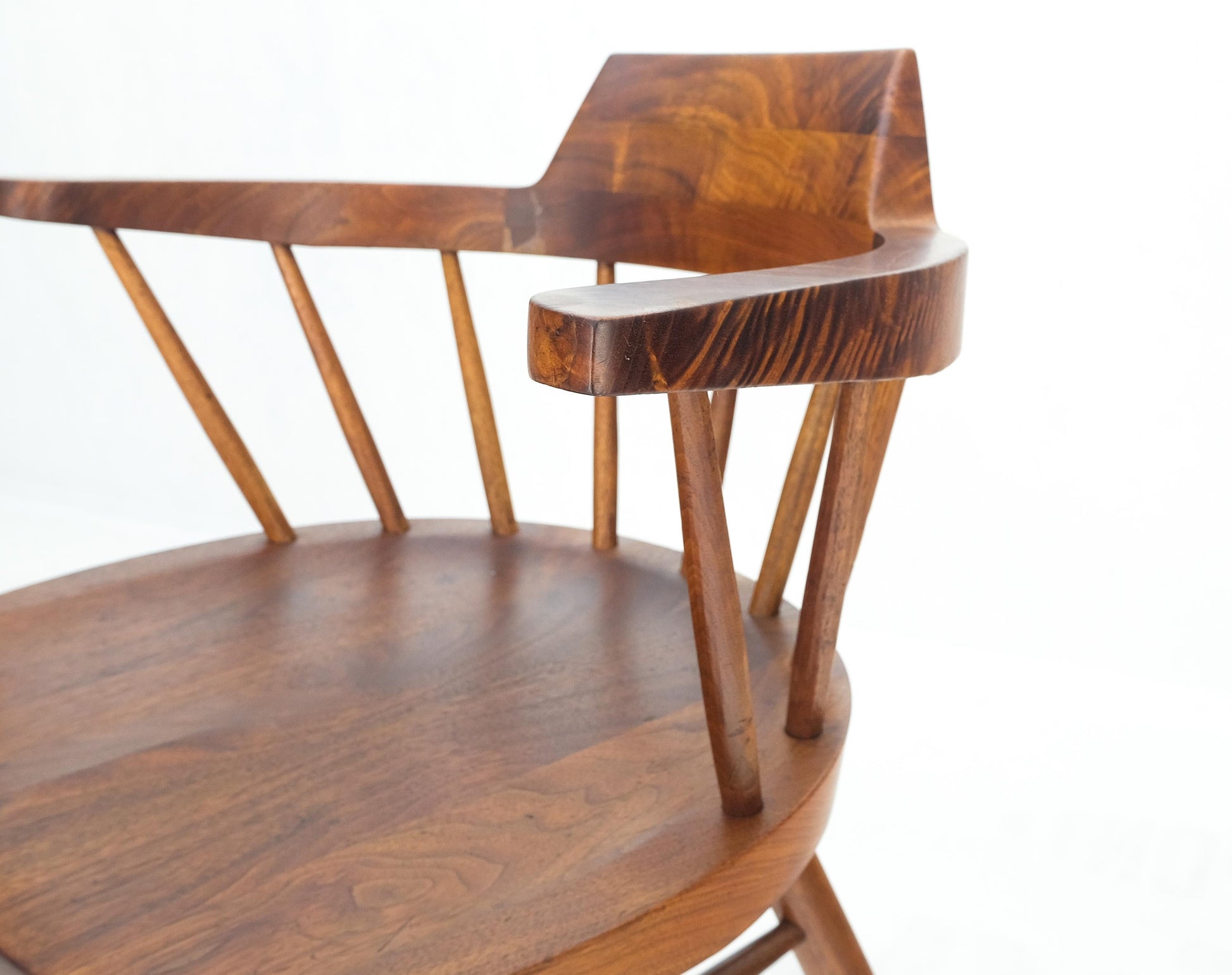 EstablishedLines Pair of George Nakashima Captain's Dining Chairs in Walnut