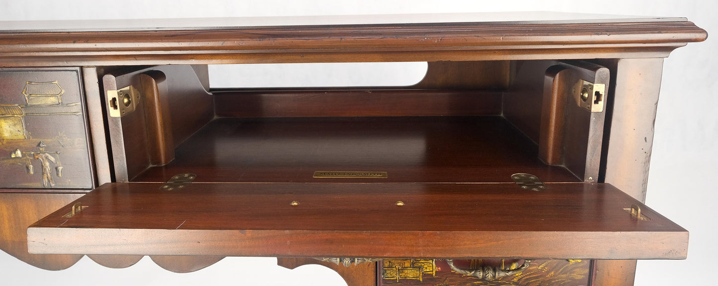 Maitland Smith Fine Carved Two Drawers Carved Chinoiserie Console Sideboard MINT