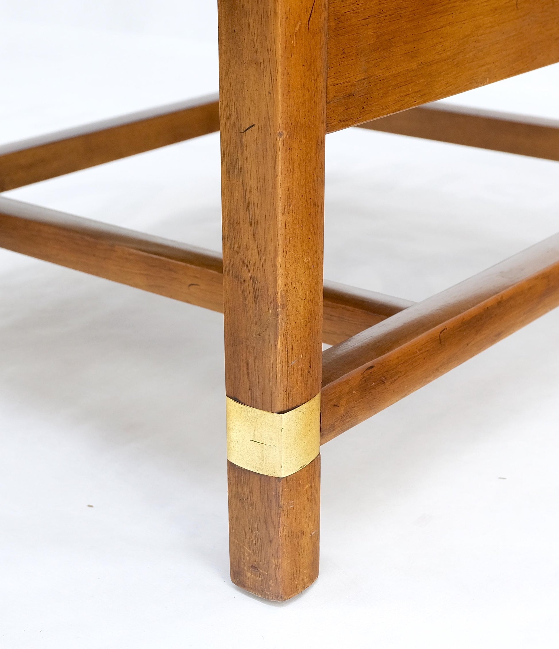 EstablishedLines Mid-Century Modern Fruitwood Frame Abstract Upholstery Slipper Lounge Chair Mint