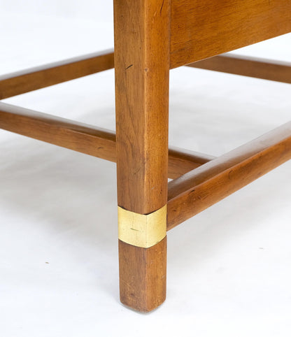EstablishedLines Mid-Century Modern Fruitwood Frame Abstract Upholstery Slipper Lounge Chair Mint
