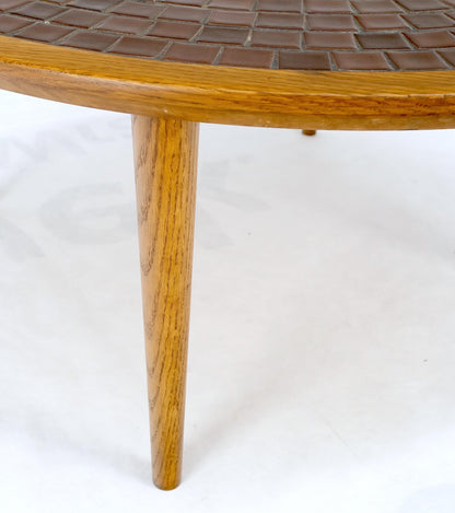 Gordon Martz Tile Mosaic Round Top Coffee Table on Tapered Dowel Legs MINT!