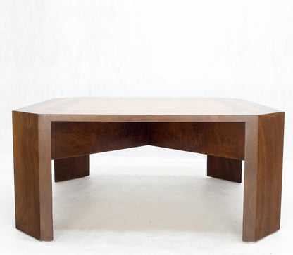 EstablishedLines Burl Walnut Birdseye Maple Two Tone Square Cut Corner Coffee Center Table MINT!