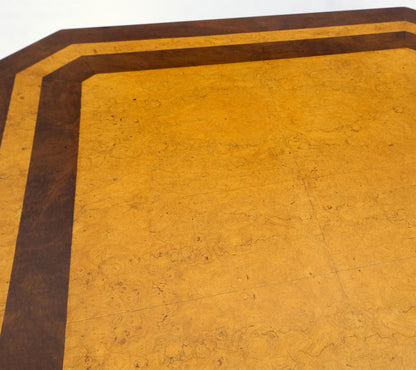 EstablishedLines Burl Walnut Birdseye Maple Two Tone Square Cut Corner Coffee Center Table MINT!