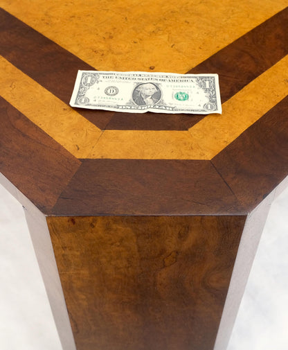EstablishedLines Burl Walnut Birdseye Maple Two Tone Square Cut Corner Coffee Center Table MINT!