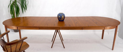 EstablishedLines Danish Teak Mid Century Modern Round Dining Banquet Conference Table 4 Leaf MINT