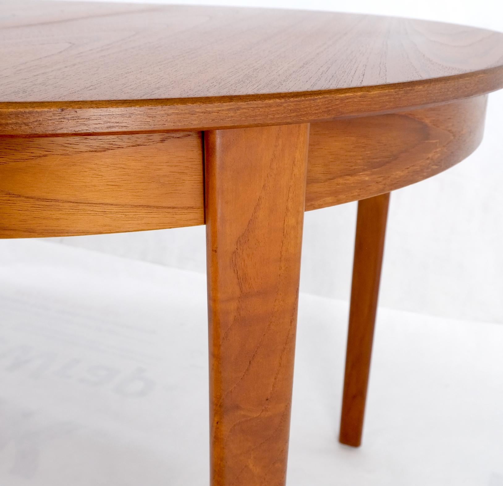 EstablishedLines Danish Teak Mid Century Modern Round Dining Banquet Conference Table 4 Leaf MINT