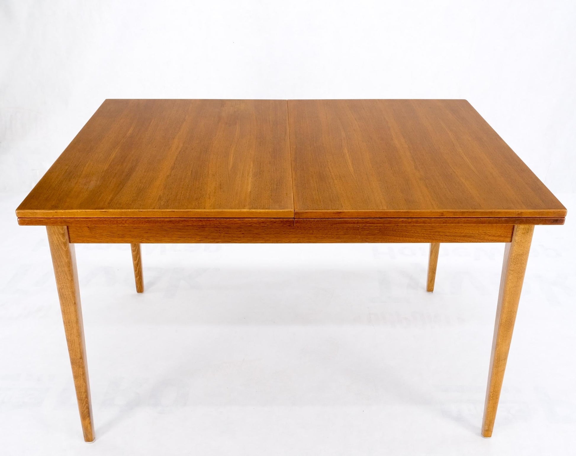 EstablishedLines Rectangle Teak Danish Mid Century Modern Dining Table Flip Top  Sweden Made MINT