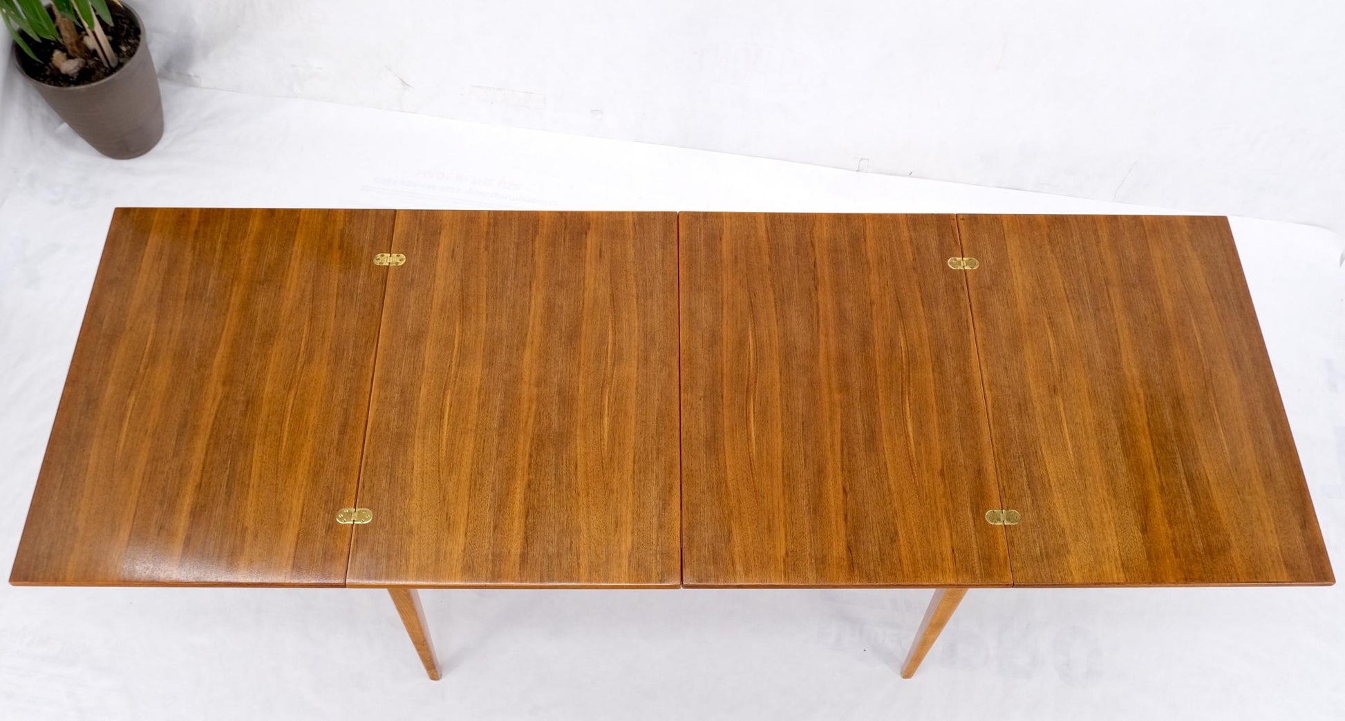 EstablishedLines Rectangle Teak Danish Mid Century Modern Dining Table Flip Top  Sweden Made MINT