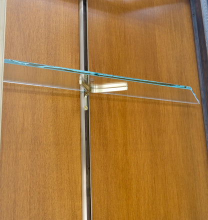 EstablishedLines Brass Glass Hanging Single Door Wall "Picture" Hanging Showcase Display Shelves