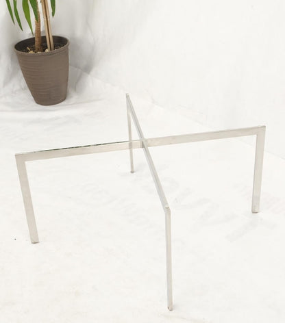 EstablishedLines Square Glass top Stainless Steel Base Barcelona Coffee Table Bauhaus Style