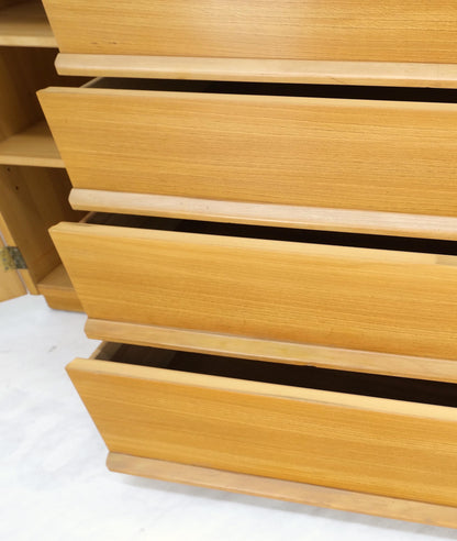 Mid-Century Modern Blond Birch 6 Drawers One Door Compartment Dresser Credenza