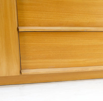 Mid-Century Modern Blond Birch 6 Drawers One Door Compartment Dresser Credenza
