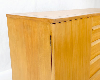 Mid-Century Modern Blond Birch 6 Drawers One Door Compartment Dresser Credenza