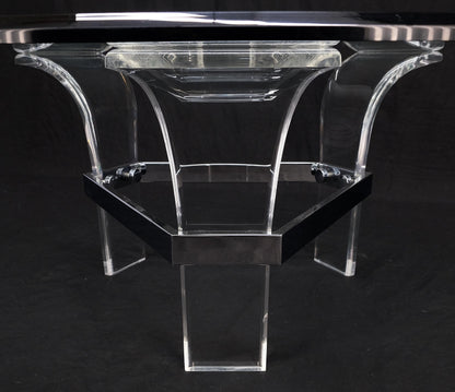 EstablishedLines Mid Century Modern Lucite Base 40" Glass Top Round Coffee Table MINT!