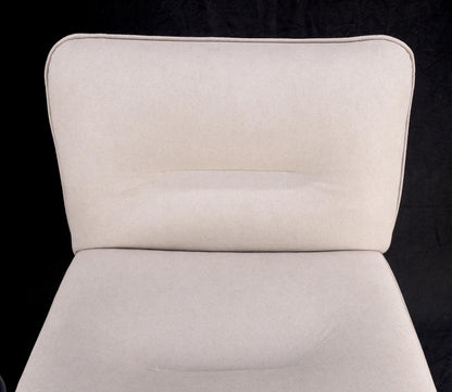 EstablishedLines Pair Bent Lucite 1970s New Alcantera Upholstery Swivel Barstool Chairs Chairs